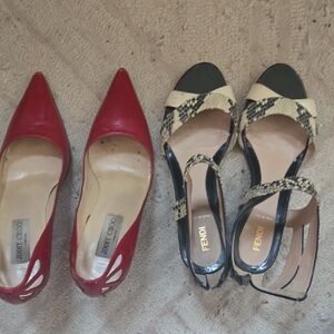 Jimmy Choo Red Leather Heels